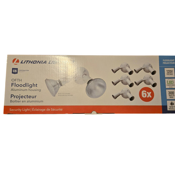 Lithonia Lighting Floodlight 6-Pack OFTH Aluminum Housing Security Light 120V - Picture 2 of 3